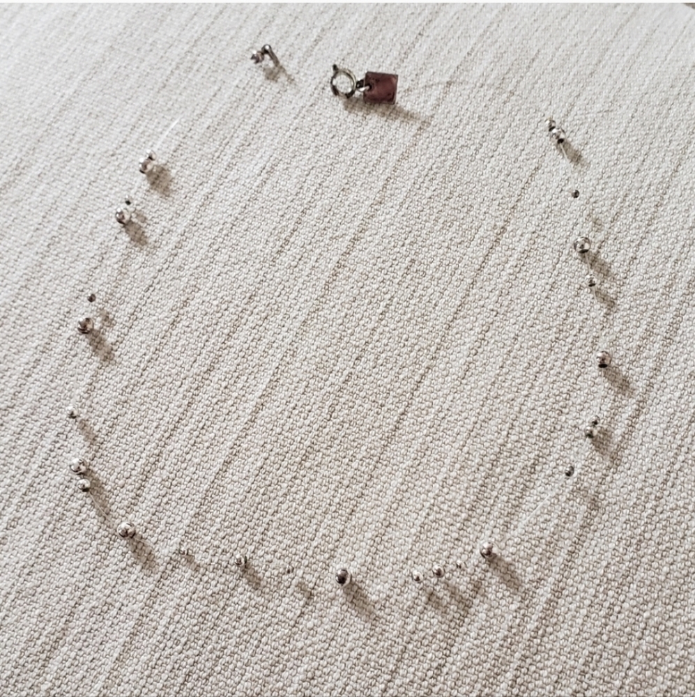 Nine West silver beaded dainty necklace